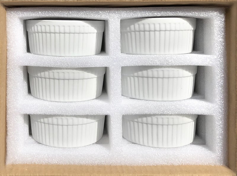 Furmaware Set of 6 Oven Safe Ramekins, Porcelain Souffle Dishes for Oven, Custard Cups for Salsa, Baking, Dessert & More (12 oz) - Image 2